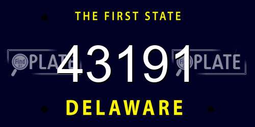43191 Delaware License Plate