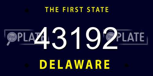 43192 Delaware License Plate