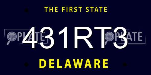 431RT3 Delaware License Plate