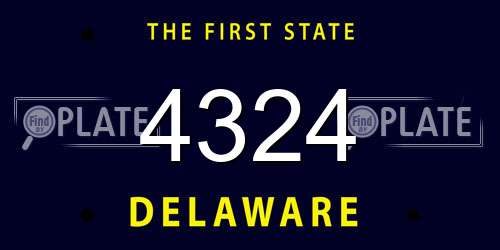 4324 Delaware License Plate
