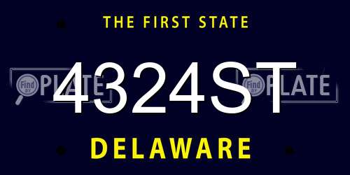 4324ST Delaware License Plate