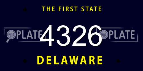 4326 Delaware License Plate