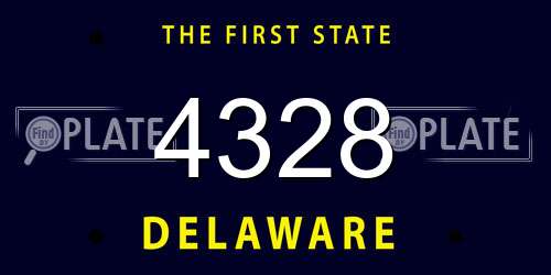 4328 Delaware License Plate