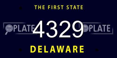 4329 Delaware License Plate