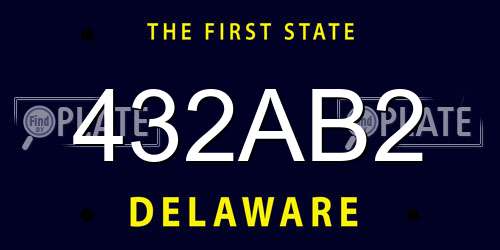 432AB2 Delaware License Plate