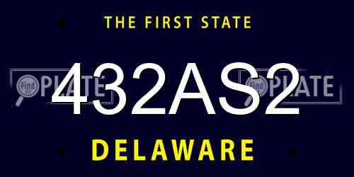 432AS2 Delaware License Plate
