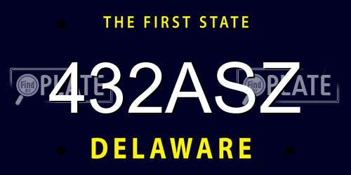 432ASZ Delaware License Plate