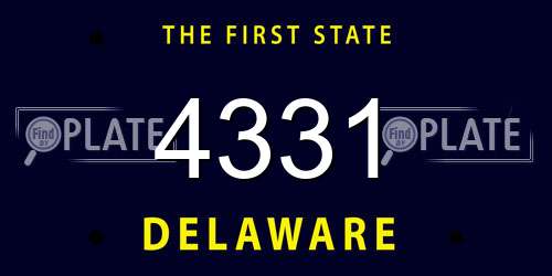 4331 Delaware License Plate
