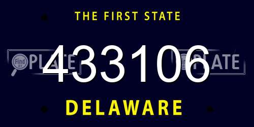 433106 Delaware License Plate