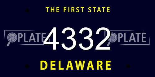 4332 Delaware License Plate