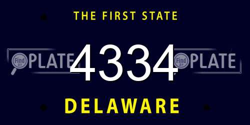 4334 Delaware License Plate
