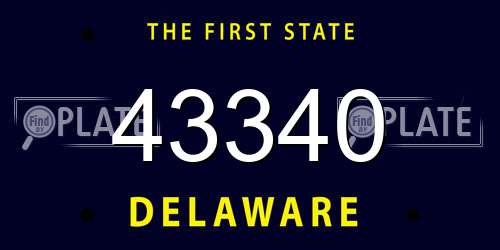 43340 Delaware License Plate