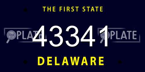 43341 Delaware License Plate
