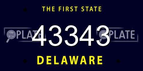43343 Delaware License Plate
