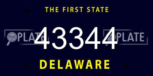 43344 Delaware License Plate