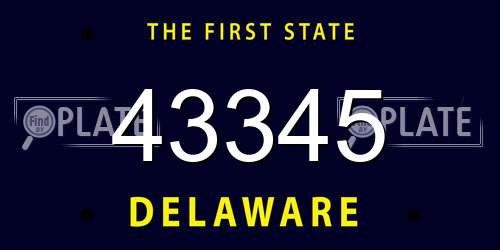 43345 Delaware License Plate