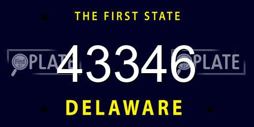 43346 Delaware License Plate