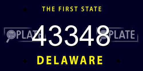 43348 Delaware License Plate