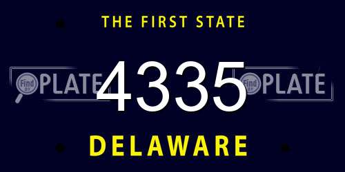 4335 Delaware License Plate