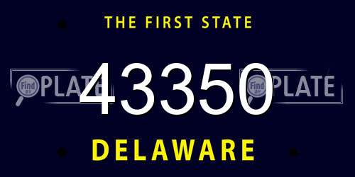43350 Delaware License Plate