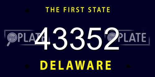 43352 Delaware License Plate