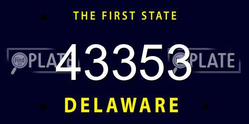 43353 Delaware License Plate