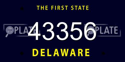 43356 Delaware License Plate