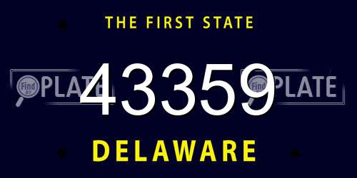 43359 Delaware License Plate