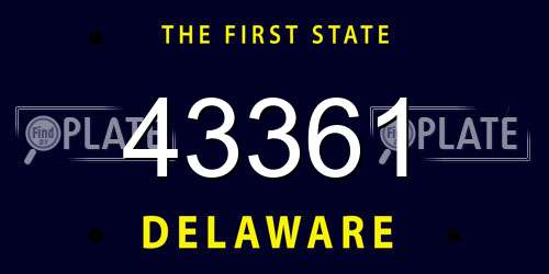 43361 Delaware License Plate