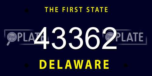 43362 Delaware License Plate