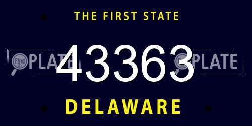 43363 Delaware License Plate