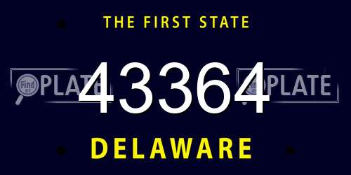 43364 Delaware License Plate