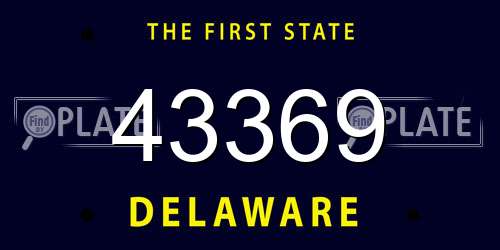 43369 Delaware License Plate