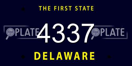 4337 Delaware License Plate