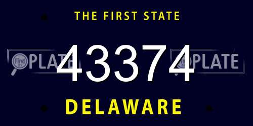 43374 Delaware License Plate