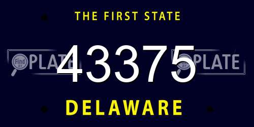 43375 Delaware License Plate