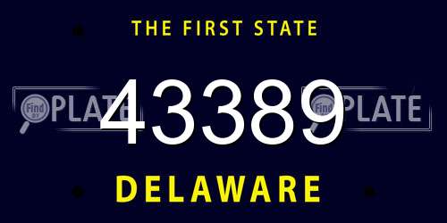43389 Delaware License Plate