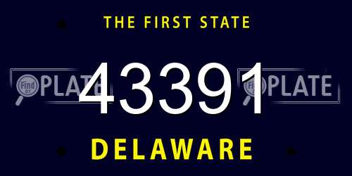 43391 Delaware License Plate