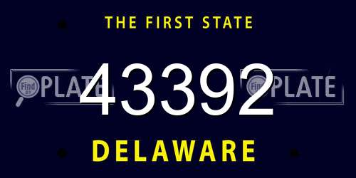 43392 Delaware License Plate