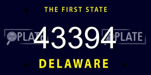 43394 Delaware License Plate