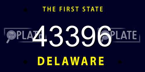 43396 Delaware License Plate