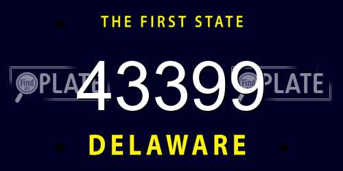 43399 Delaware License Plate