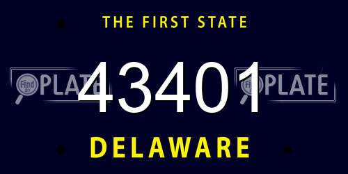 43401 Delaware License Plate