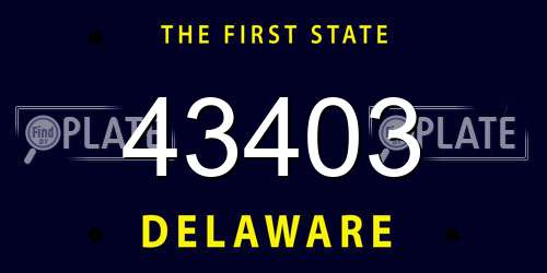 43403 Delaware License Plate