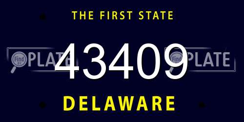 43409 Delaware License Plate