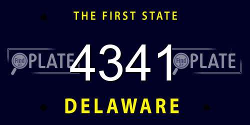 4341 Delaware License Plate
