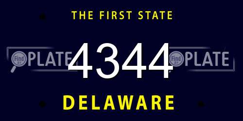 4344 Delaware License Plate