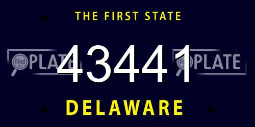 43441 Delaware License Plate