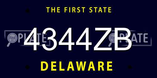 4344ZB Delaware License Plate