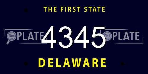 4345 Delaware License Plate